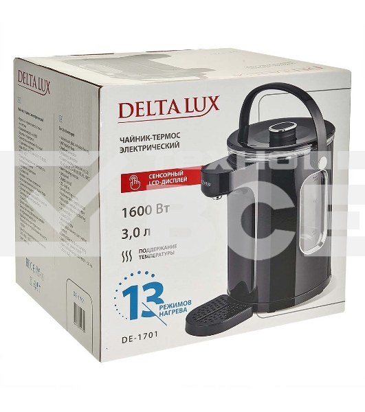 Чайник-термос DЕLTA LUX DE-1701 черный