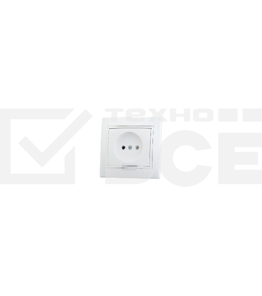 Розетка 1-м СП Мира 16А IP20 без заземл. керам. белый/белый LEZARD 701-0202-121