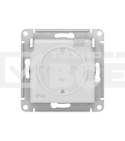 Механизм розетки 1-м СП AtlasDesign AQUA с заземл. защ. шторки с защ. крышкой 16А IP44 белый, SchE ATN440146