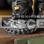 Щетка для УШМ Denzel 125 мм, плоская, крученая нержавеющая проволока 0,5 мм, посадка 22,2 мм, фото4