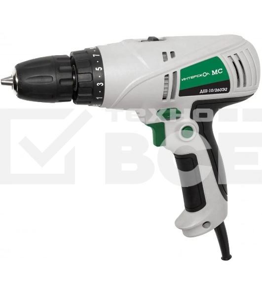 Дрель-шуруповерт сетевой ИНТЕРСКОЛ ДШ-10/260Э2, 260Вт