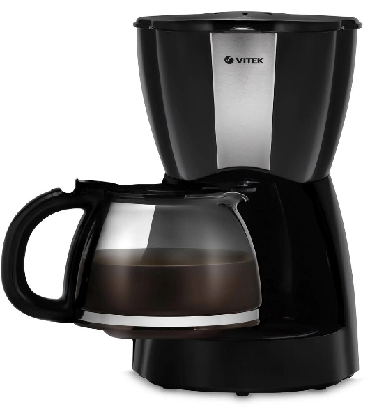 Кофеварка капельная Vitek VT-1503 черный, исп. кофе - молотый, 1.2 л, 900 Вт.