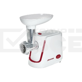 Мясорубка электрическая АКСИНЬЯ КС-2002 белый, 2000 Вт, 1.7 кг/мин, реверс, защита от перегрузки, насадки - 5