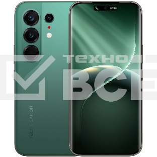 Смартфон Tecno Camon 50 Ultra 5G 256Gb 8Gb зеленый моноблок 3G 4G 2Sim 6.78' 1208x2644 Android 16 50Mpix 802.11 a/b/g/n/ac/ax NFC GPS GSM900/1800 GSM1900 Protect FM