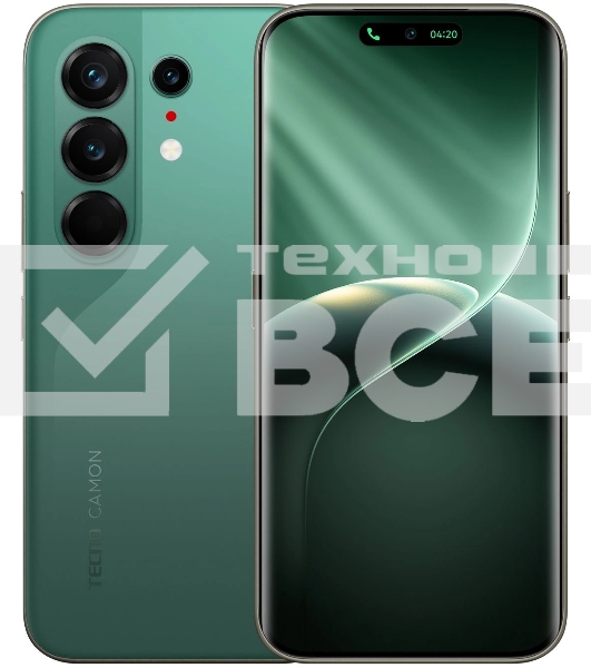Смартфон Tecno Camon 50 Ultra 5G 256Gb 8Gb зеленый моноблок 3G 4G 2Sim 6.78' 1208x2644 Android 16 50Mpix 802.11 a/b/g/n/ac/ax NFC GPS GSM900/1800 GSM1900 Protect FM