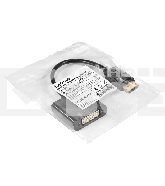 Кабель-переходник DisplayPort-DVI ExeGate EX-DPM-DVIF-0.1 (20M/19F, 0,1м)
