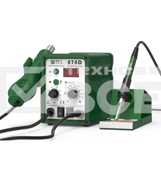 Паяльная станция BST-878D  2в1, LED-дисплей, 100-450С, 700Вт