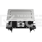 Прямоугольный металлический корпус Wize Pro [WRTS-04BOX-S] для модульной системы врезного лючка в стол с убирающейся крышкой для установки до 4 модулей-вставок, преустановленная рамка, серебристый, фото3
