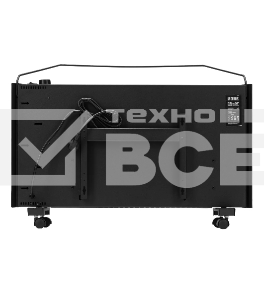Конвектор Denzel XCE-2000B черный, 2000 Вт, 25 м2, термостат