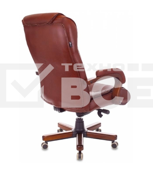 Кресло руководителя Бюрократ T-9926WALNUT светло-коричневый Leather Eichel, кожа, крестовина металл/дерево