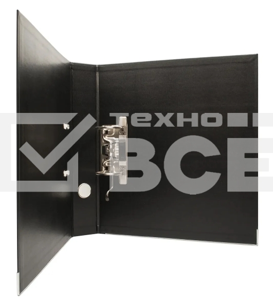 Папка-регистратор Silwerhof 1890082 A4 50мм, двусторонний ПВХ, черный, металлическая окантовка, сборная, сменный карман на корешке