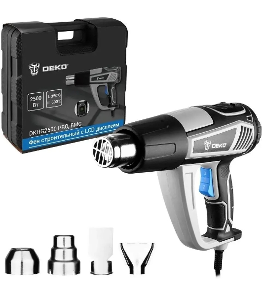 Технический фен Deko DKHG2500 PRO 2500Вт темп.350/600С (085-1078)