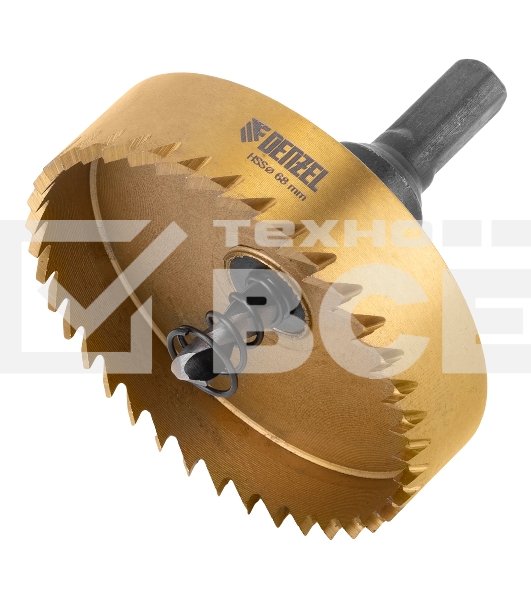 Коронка по металлу Denzel HSS, 68 мм, нитридтитановое покрытие