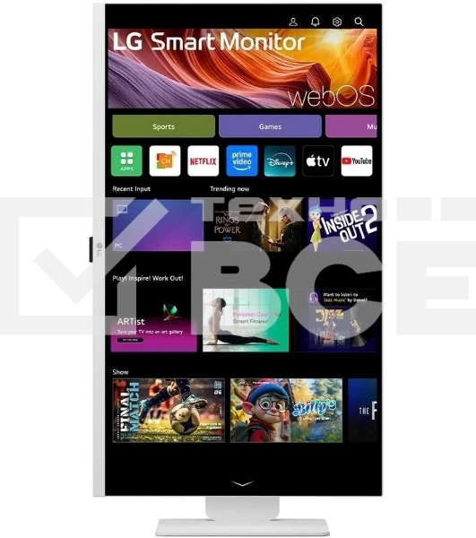 Монитор 31.5' LG UltraFine 32U830SA-W IPS 3840x2160, 60 Гц, 5 мс, 16:9, 400 кд/м², 2xHDMI 2.0, USB-C (65 Вт), USB Hub (2x USB 3.0), 3.5 Jack, HDR10, динамики (2x5 Вт), Smart TV, Wi-Fi, Bluetooth, VESA 100x100, белый