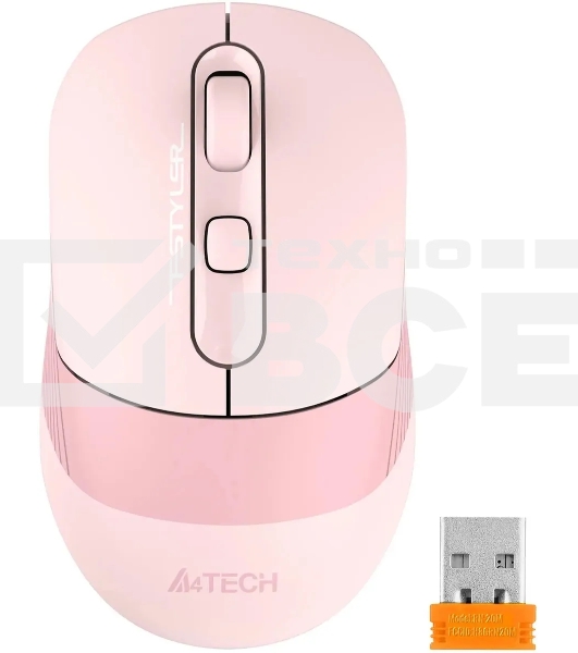 Мышь беспроводная A4Tech Fstyler FB10CS розовый, 2000 dpi, радиоканал, Bluetooth, USB, кнопки - 4