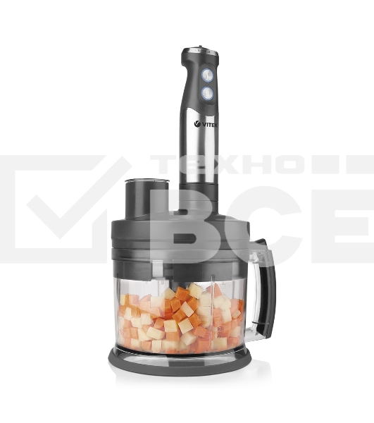 Блендер Vitek VT-3404 (BK) (погружной, 1000 Вт (макс), (20 скоростей), чаша измельчителя 1750 мл)