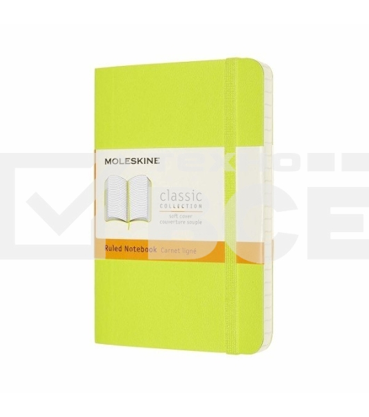 Блокнот Moleskine CLASSIC SOFT QP611C2 Pocket 90x140мм, 192 страниц, линейка, мягкая обложка, лайм