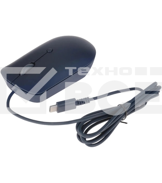 Мышь проводная Lenovo 540 синий, 2400 dpi, USB-C, кнопки - 4