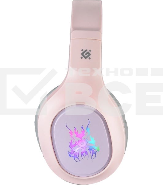 Гарнитура проводная игровая Defender Fury розовый, LED, провод 2 м