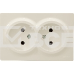 Розетка 2-м ОП LETO без заземл. закрытый корпус ПБТ крем LEZARD 752-0300-128B, фото 1