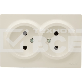 Розетка 2-м ОП LETO без заземл. закрытый корпус ПБТ крем LEZARD 752-0300-128B