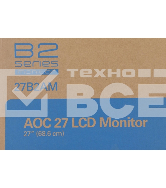 Монитор 27' AOC 27B2AM, VA 1920x1080, 75 Гц, 4 мс, 16:9, 250 кд/м², 1xHDMI, 1xVGA, 1x3.5 мм, черный