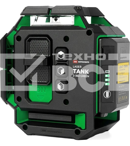 Уровень лазер. Ada LaserTANK 3-360 2кл.лаз. 515нм цв.луч. зеленый 3луч. (А00633)