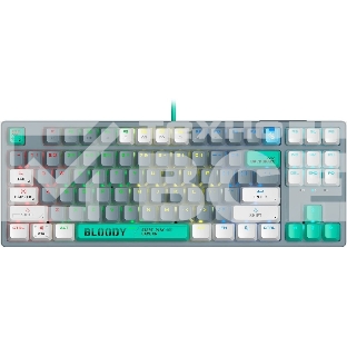 Клавиатура проводная A4Tech Bloody S87 Energy USB серый/зеленый