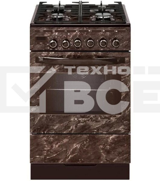Плита комбинированная Gefest ПГЭ 5502-04 0054 коричневый, конфорок 4 шт, духовка 55 л, 50 см x 85 см x 58.5 см