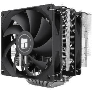 Кулер для процессора Thermalright Phantom Spirit 120 SE черный (4-pin PWM, 154mm, Ni/Cu, 7x6mm, 2x120мм, 66.17CFM, 25.6dBA, 1500RPM, S: 1200, 1700, 1851, 115X, AM4, AM5, silver, black)