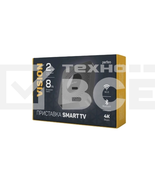 Приставка Perfeo SMART TV BOX 'VISION 2/8',Allwinner H618,Android 12, 2Gb/8Gb,Пульт Bluetooth