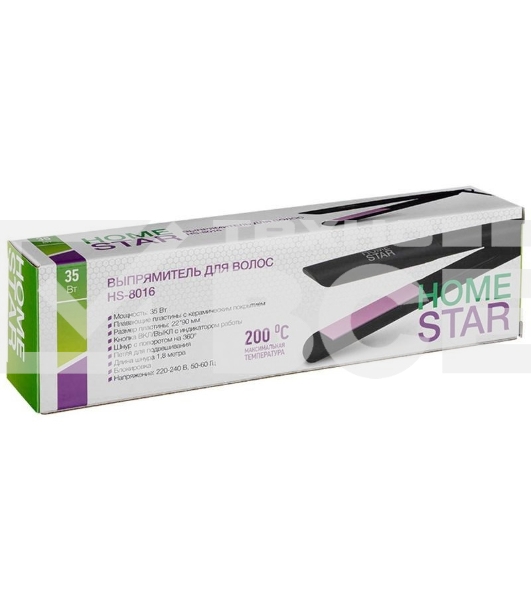 Выпрямитель для волос Homestar HS-8016 черный, 22 мм, 200 °C, 1 режим