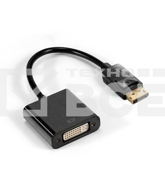 Кабель-переходник DisplayPort-DVI ExeGate EX-DPM-DVIF-0.1 (20M/19F, 0,1м)