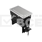 Прямоугольный металлический корпус Wize Pro [WRTS-04BOX-S] для модульной системы врезного лючка в стол с убирающейся крышкой для установки до 4 модулей-вставок, преустановленная рамка, серебристый, фото4