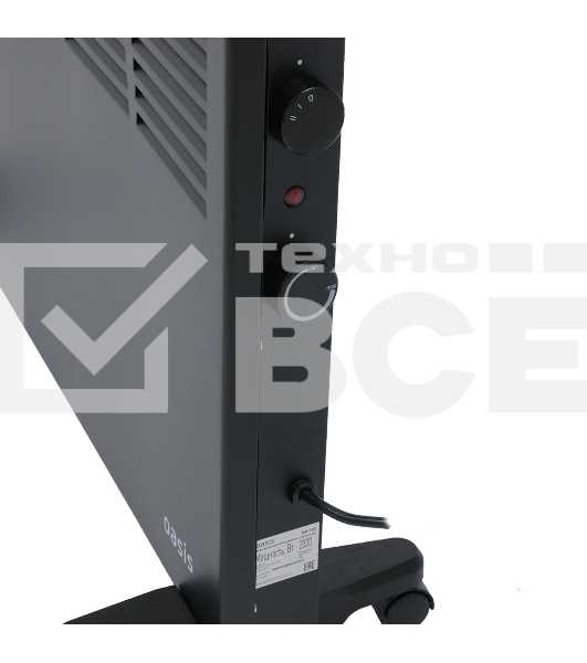 Конвектор Oasis KM-20B черный, 2000 Вт, 25 м2, термостат