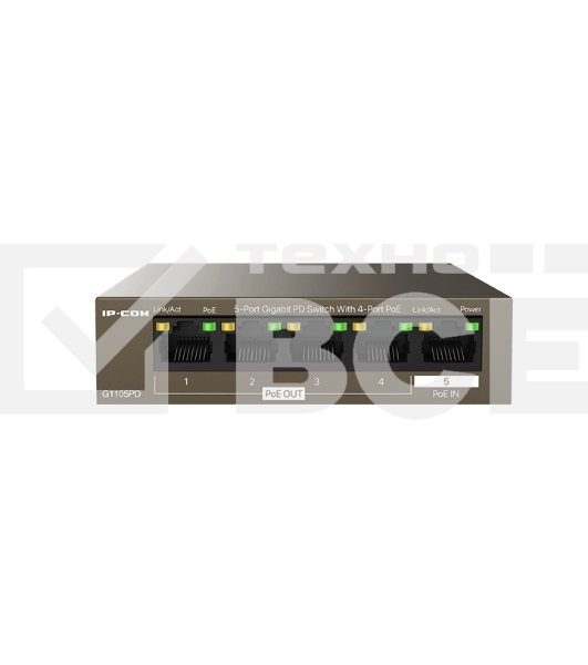 Гигабитный коммутатор IP-COM G1105PD-5-портовый PD с 4 портами PoE