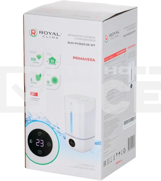 Увлажнитель воздуха Royal Clima RUH-PV350/5.0E-WT 23Вт (ультразвуковой) белый