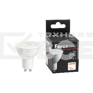 Лампа светодиодная FERON PRO LB-1607 (38178) 7 вт 230в GU10 дневной с линзой 38 гр.