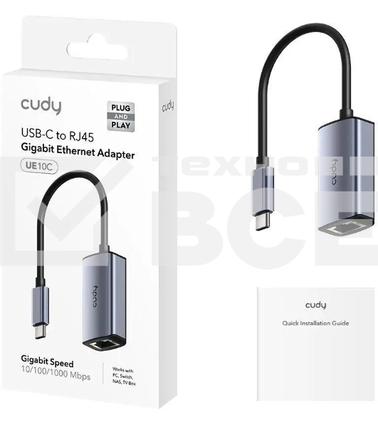 Сетевой адаптер Gigabit Ethernet Cudy UE10C USB Type-C