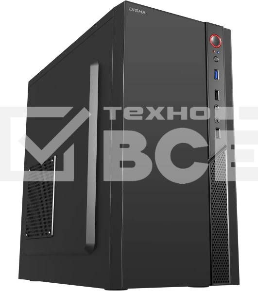 Компьютерный корпус Digma DCC-MN306 черный без БП mATX 1x80мм 1x92мм 2x120мм 2xUSB 2.0 1xUSB 3.0 audio