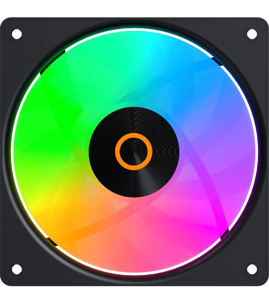 Вентилятор для корпуса Ocypus Gaммa F12 Elite BK ARGB REVERSE BLADE 3 IN 1, 120x120x25мм, 4-PIN PWM, 600-1800 RPM, 26 DBA MAX, HYDRO BEARING