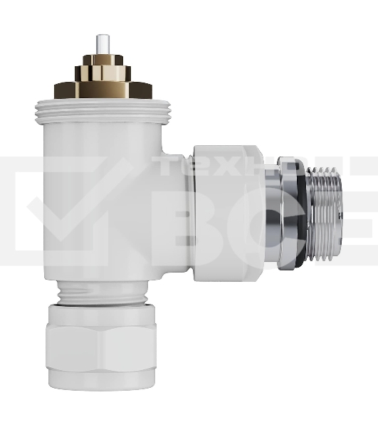 Набор термостатический угловой Royal Thermo Design Pro 15мм М30х1,5 (белый)