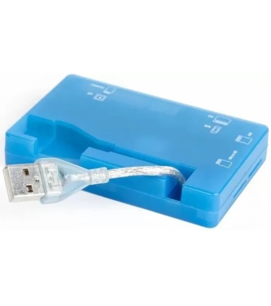 Карт-ридер AeroCool AMGCRM8300/синий/microSD/miniSD/SD/MMC/RS-MMC/MMCplus/MMC/MS Pro/MS/USB 2.0/пластик