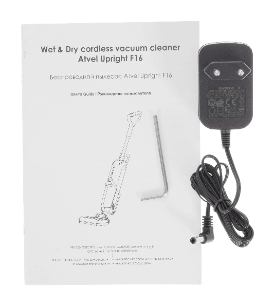 Пылесос вертикальный Atvel F16 Upright серый/красный, питание от аккумулятора, 150 Вт, уборка влажная/сухая, пылесборник 0.45 л