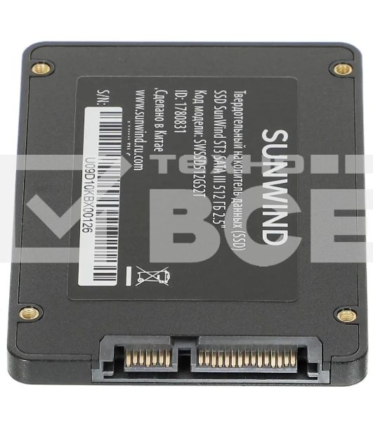 Накопитель SSD SunWind ST3 SWSSD512GS2T, 512Gb, SATA III, 2.5