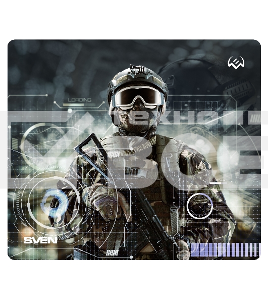 Игровой коврик для мыши (230 х 200 х 2 мм, ткань, резина) SVEN MP-G01S Soldier