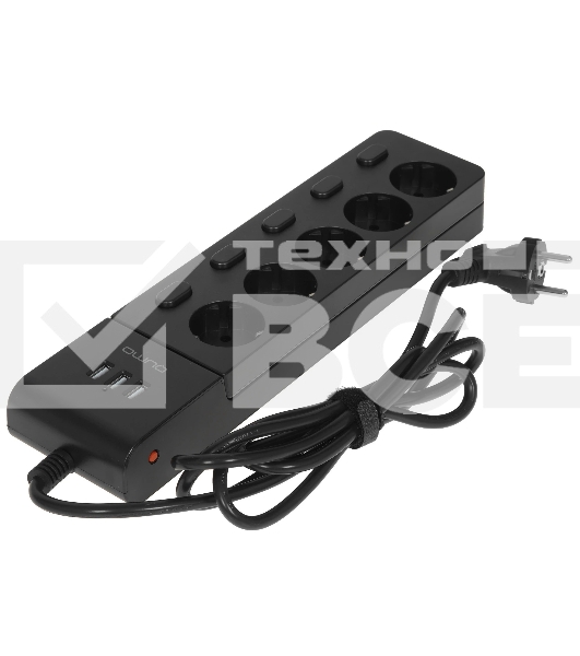 Сетевой фильтр QUMO Power Bar PRO 6SP4U (P-0006), черный
