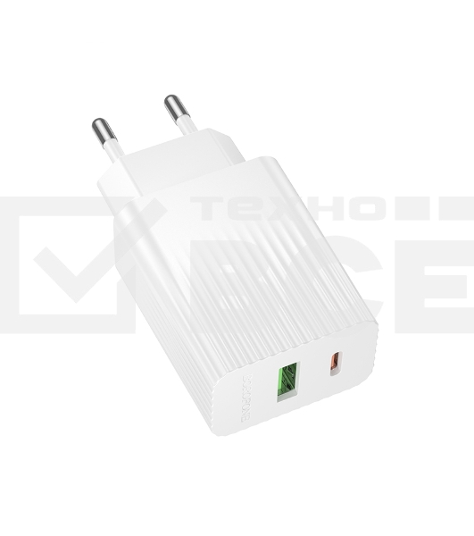 Сетевое зарядное устройство BOROFONE (6941991122880) BAS76A 1USB+1Type-C 3.0A QC3.0 PD 30W White