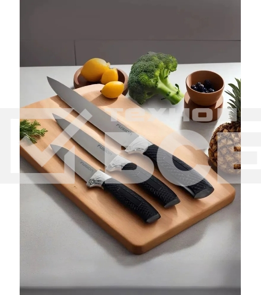 Набор кухонных ножей Fusion SK-3004 3 шт, черный