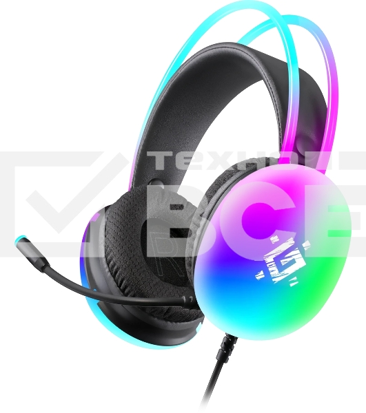 Гарнитура проводная игровая Defender Ignis черный, RGb, провод 2 м